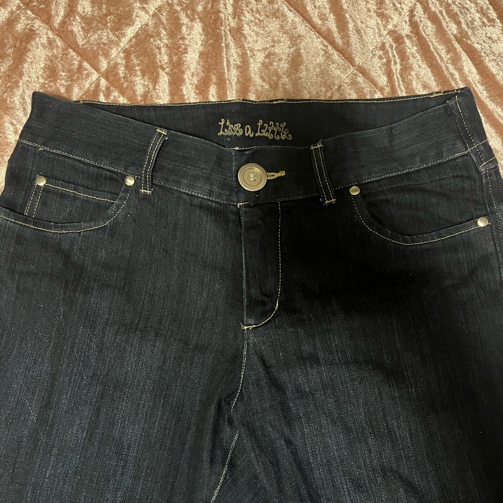 Live a Little Dark Blue Denim Jeans